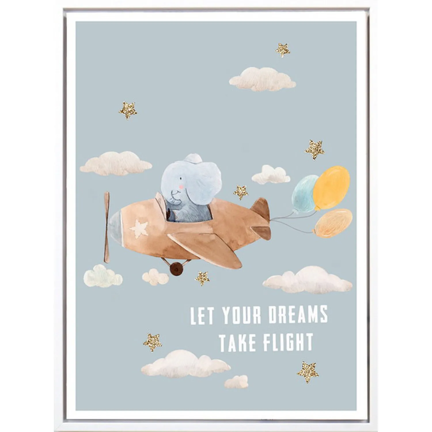 Animals In The Clouds Framed Canvas