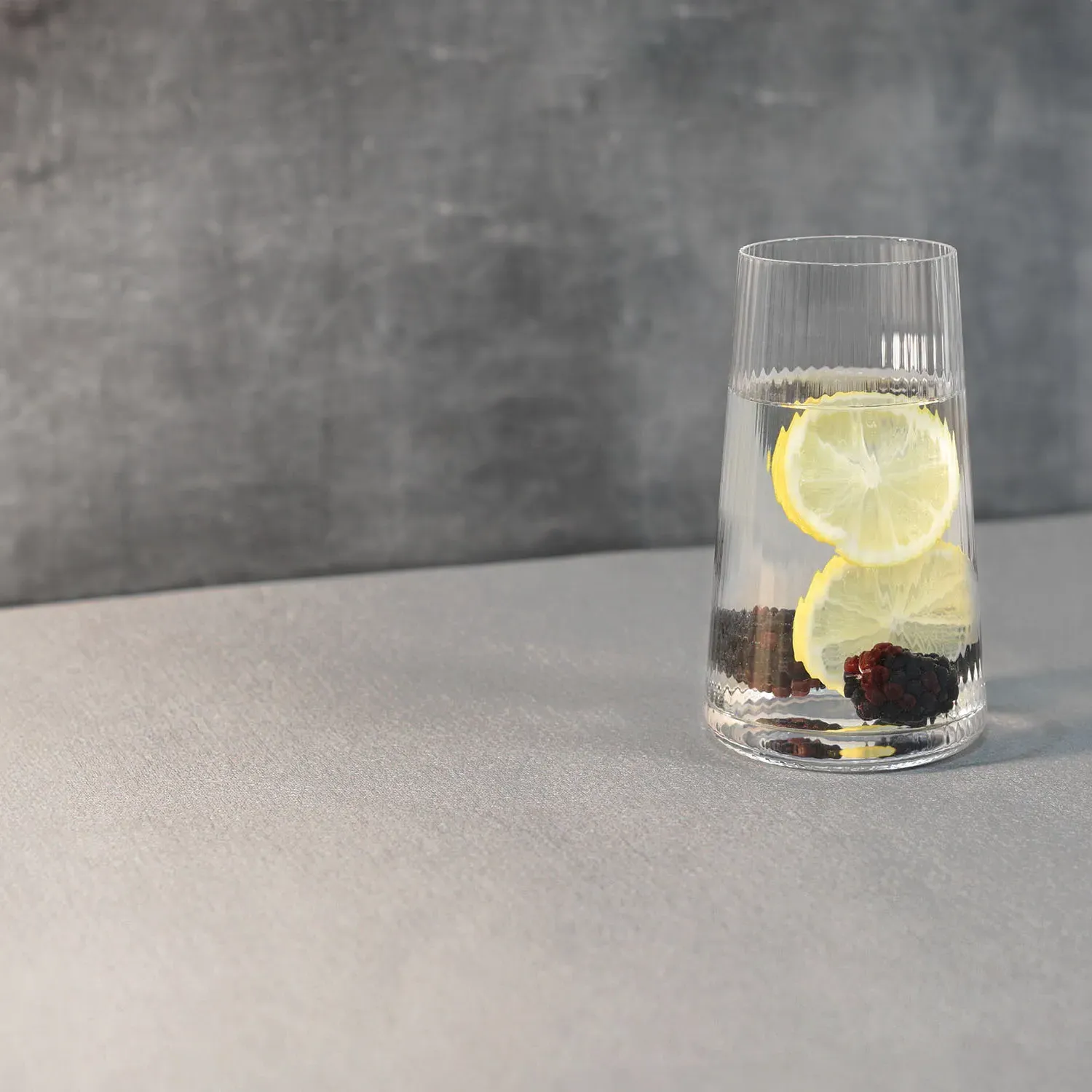 Anya Ribbed Hiball Glass Pack of 4 - Clear