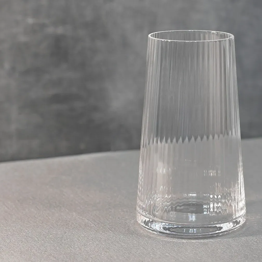 Anya Ribbed Hiball Glass Pack of 4 - Clear image