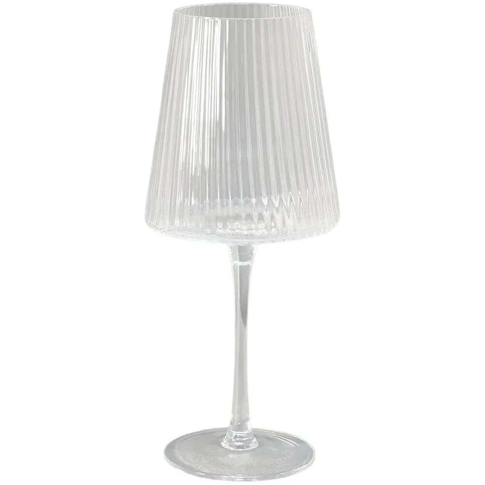 Anya Ribbed Wine Glass Pack of 4 - Clear