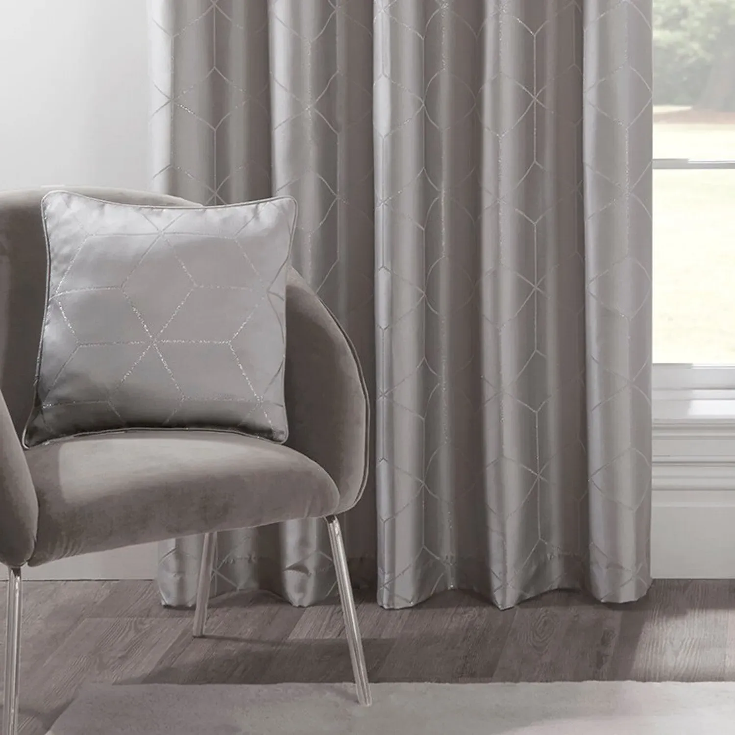 Apollo Glitter Geo Cushion - Silver image