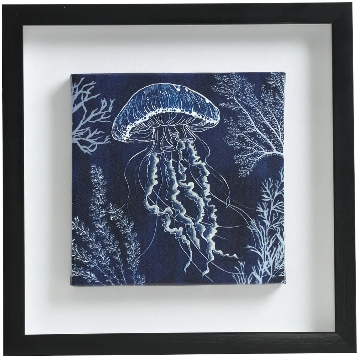 Aquatic Giclee Framed Art - Navy