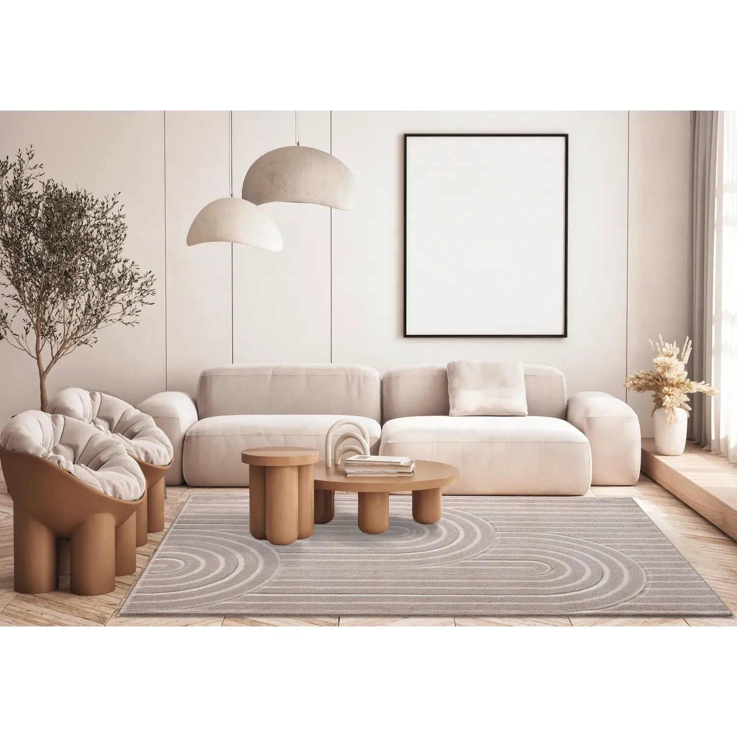 Arch Rug 120cm - Beige, Polypropylene