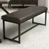 Archer 2-Seater Dining Bench - Grey, Leather Effect