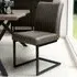 Archer Set of 2 Dining Chairs - Grey, Leather Effect