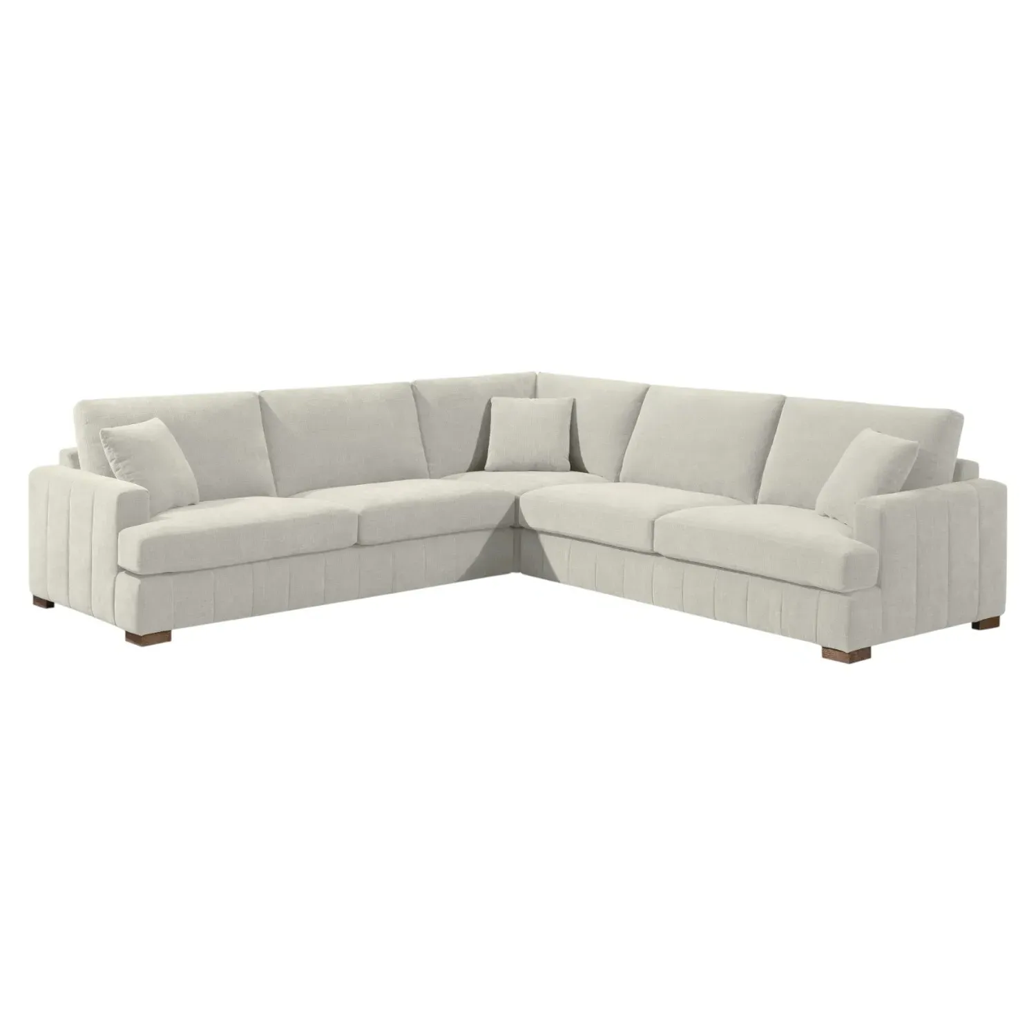 Arden Corner Sofa with Footstool - Cream, Polyester