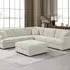 Arden Corner Sofa with Footstool - Cream, Polyester