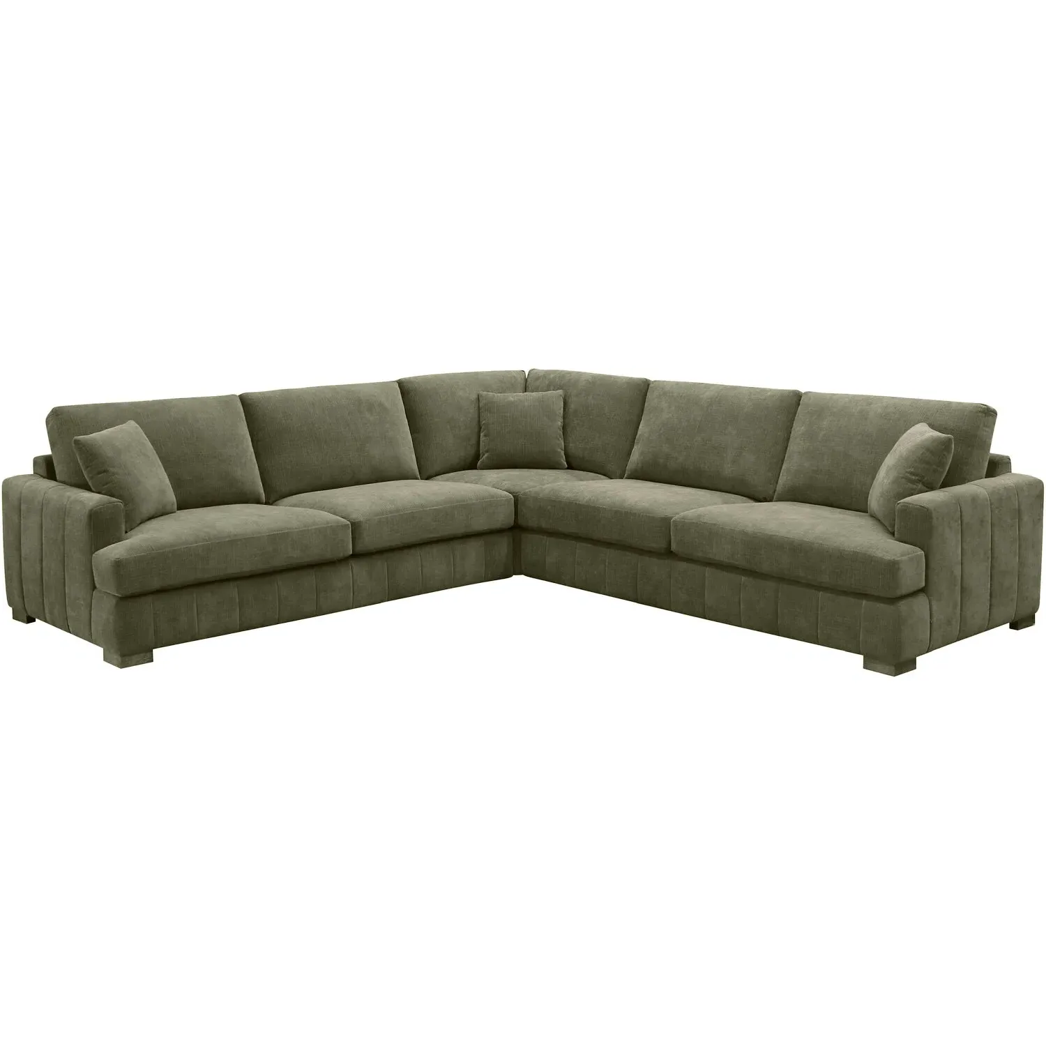 Arden Corner Sofa with Footstool - Green, Polyester