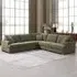 Arden Corner Sofa with Footstool - Green, Polyester