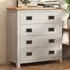 Argenta 4 Drawer Chest of Drawers with Brass Drop Handles - Grey, Pine