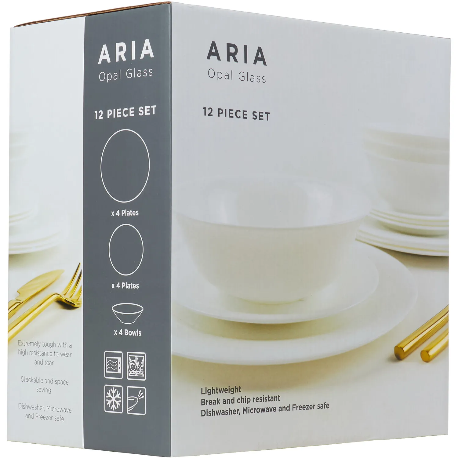 Aria 12 Piece Dinner Set - White