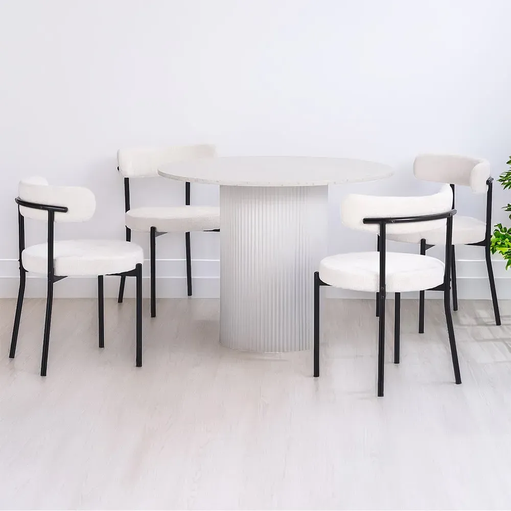 Ariana Round 4 Seater Dining Table - White image
