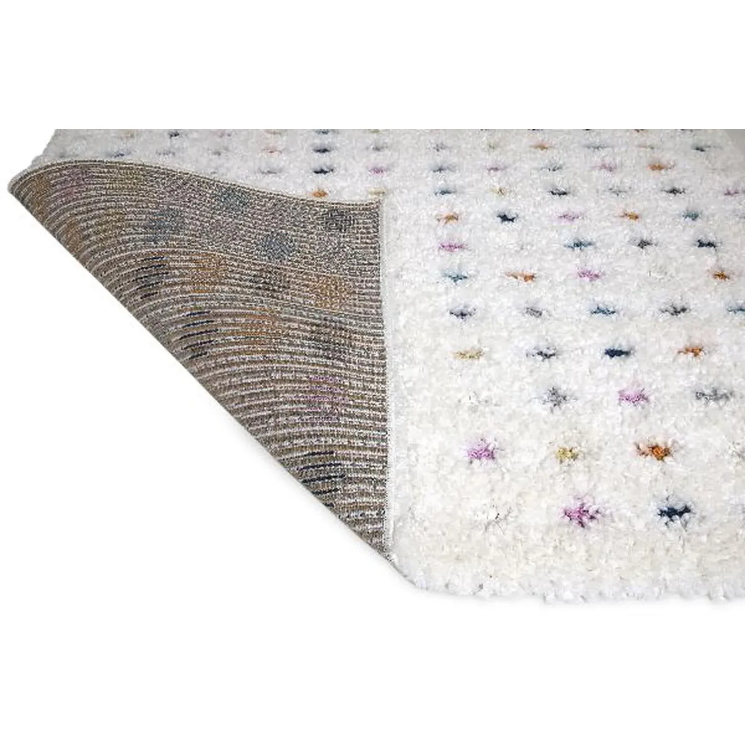 Arianna Pastel Spot Round Rug - White