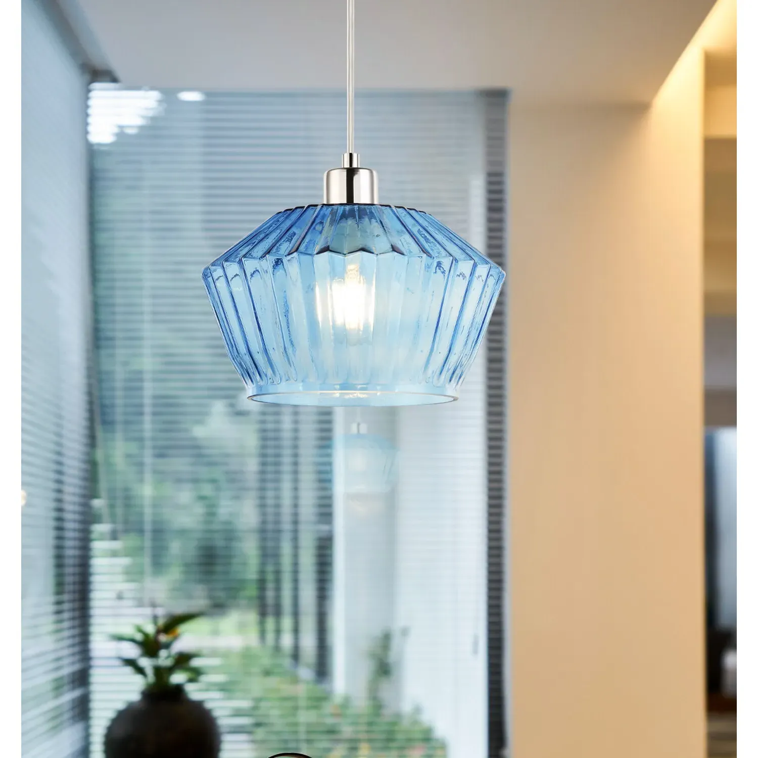 Arlo Pendant Shade - Blue, Glass