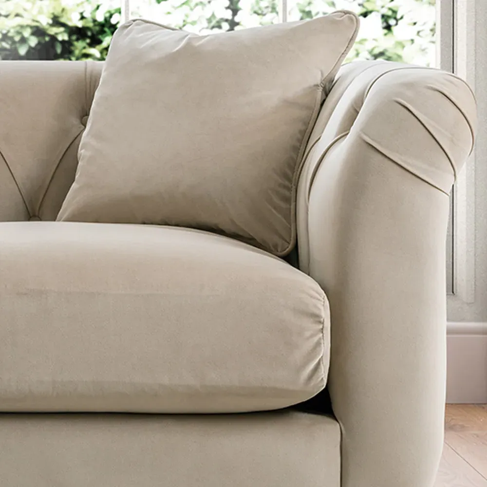 Armchair with Reversible Cushion - Putty, Velvet