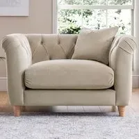 Armchair with Reversible Cushion - Putty, Velvet