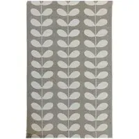 Art Deco Leaf Rug - Greige, Cotton