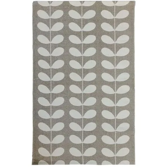 Art Deco Leaf Rug - Greige, Cotton image