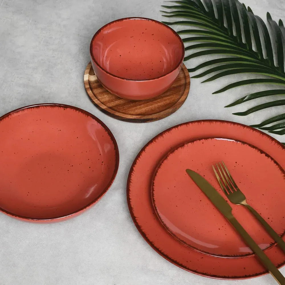 Arte 12 Piece Dinner Set - Coral