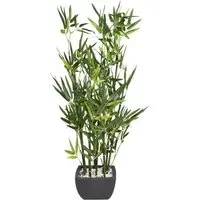Artificial Bamboo Plant in Terracotta Pot - Green