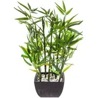 Artificial Bamboo Plant in Terracotta Pot - Green