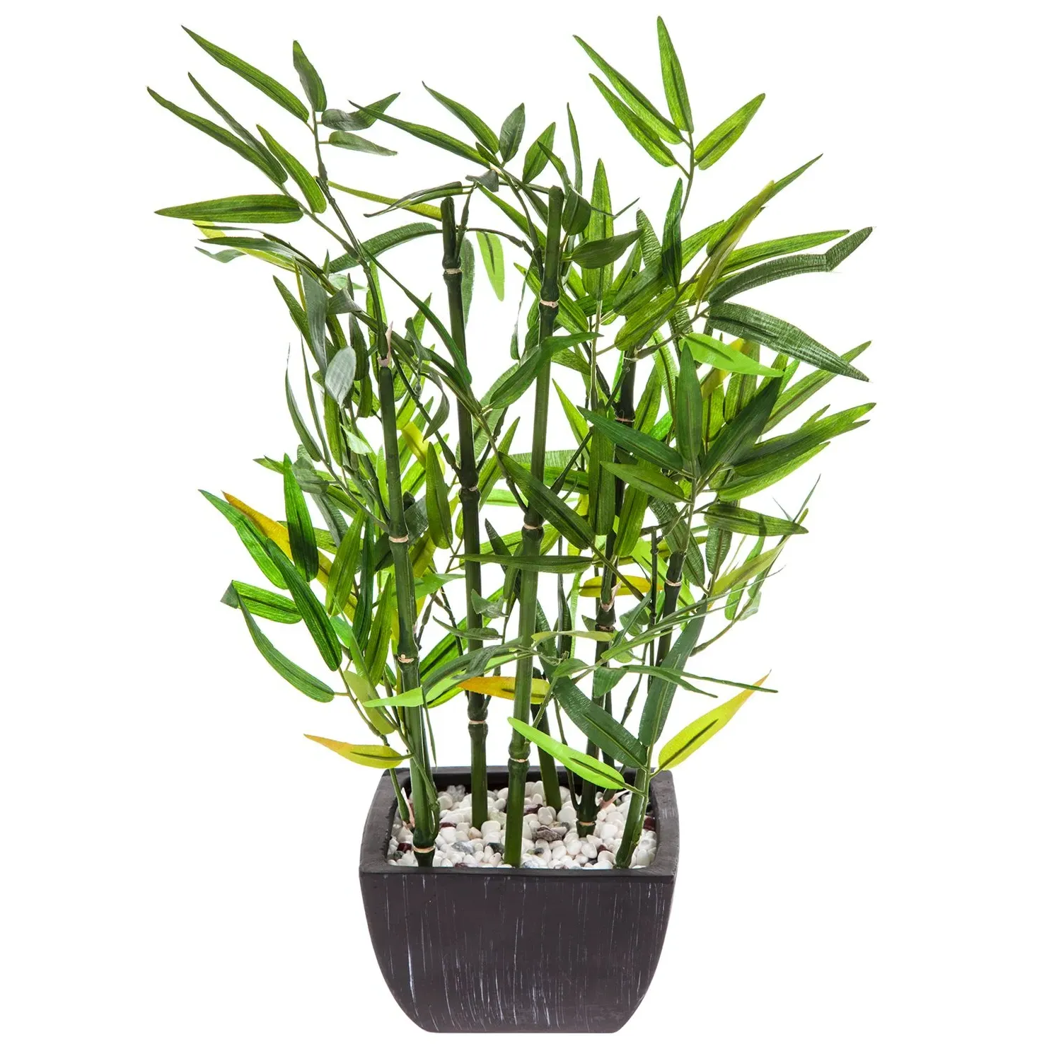 Artificial Bamboo Plant in Terracotta Pot - Green image