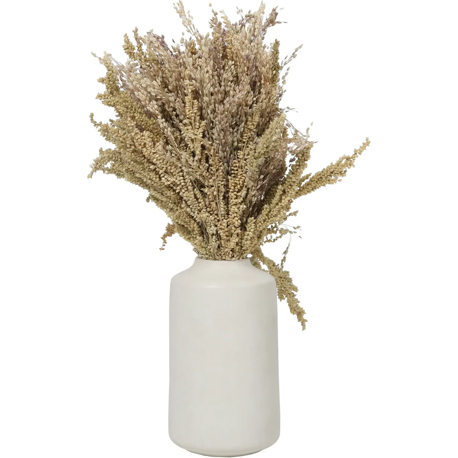 Artificial Grass Plant in Ceramic Vase - Natural