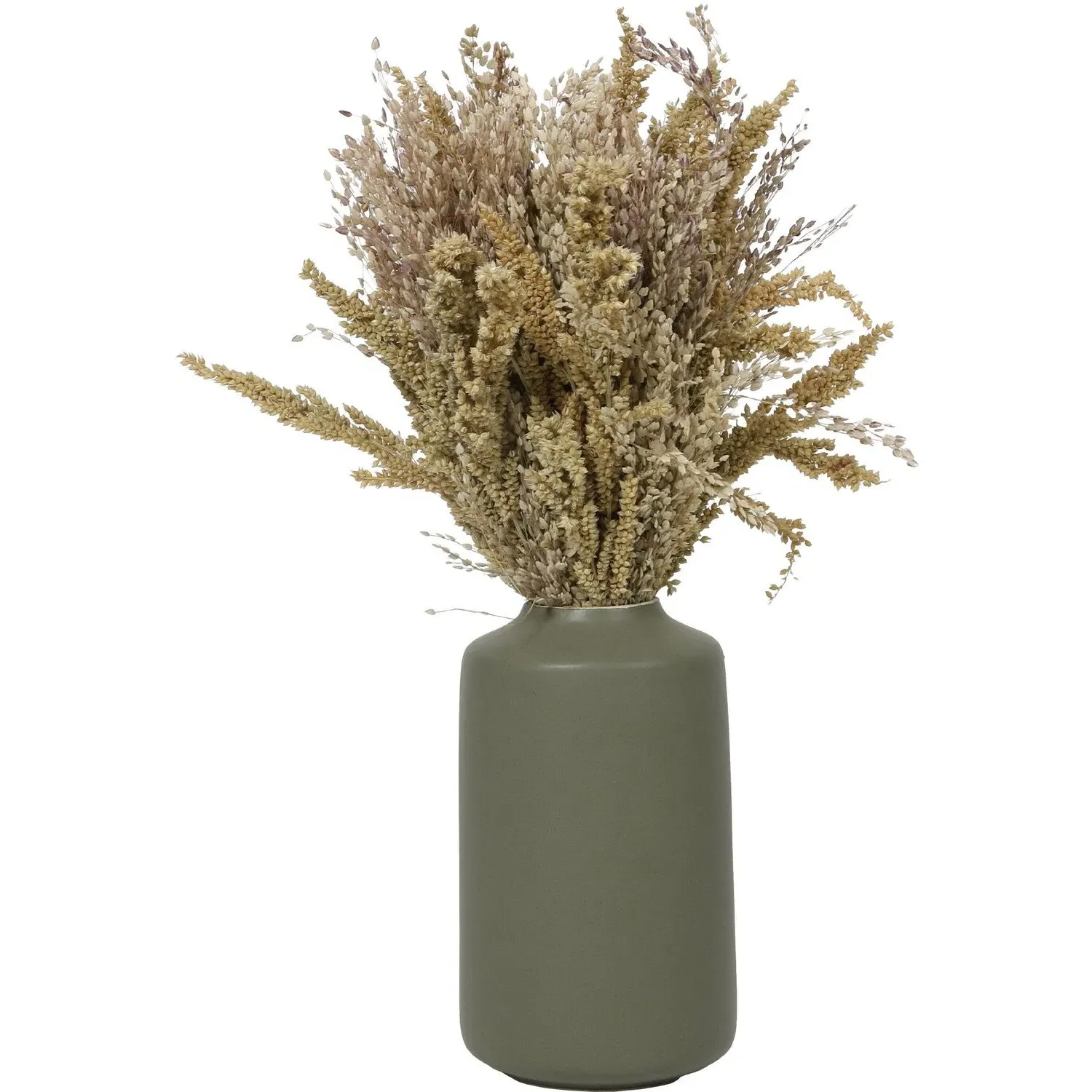 Artificial Grass Plant in Ceramic Vase - Natural image