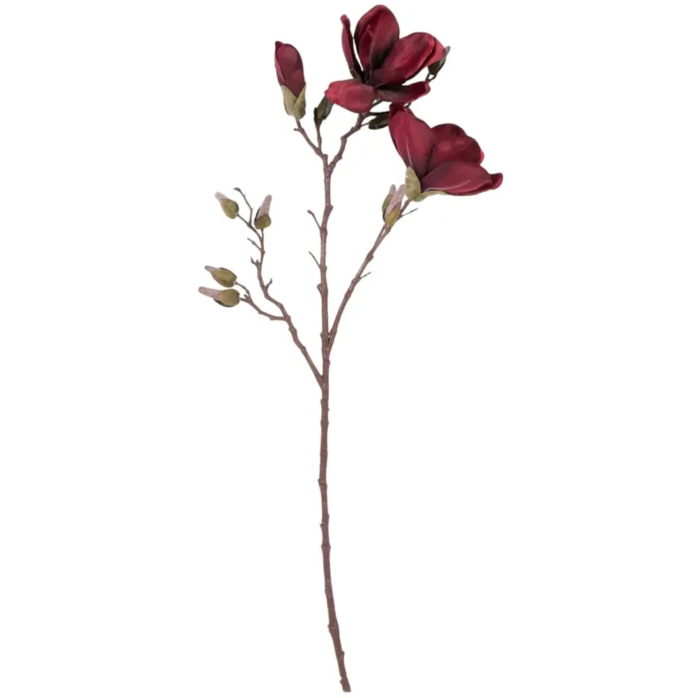 Artificial Magnolia Stem - Burgundy image