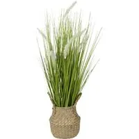 Artificial Pampas with Woven Basket