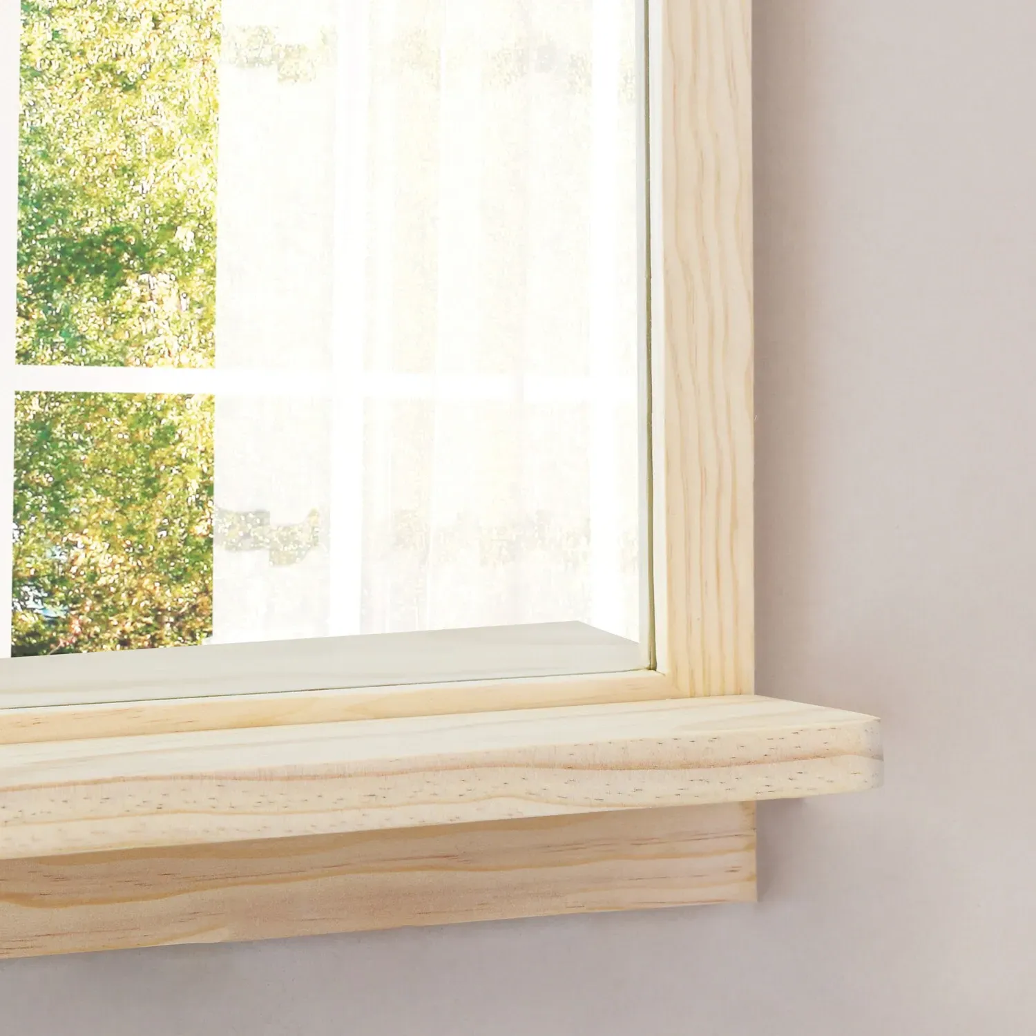 Ashdown Wooden Shelf Mirror - Natural