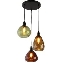 Asher 3 Light Electrical Fitting - Tinted Glass