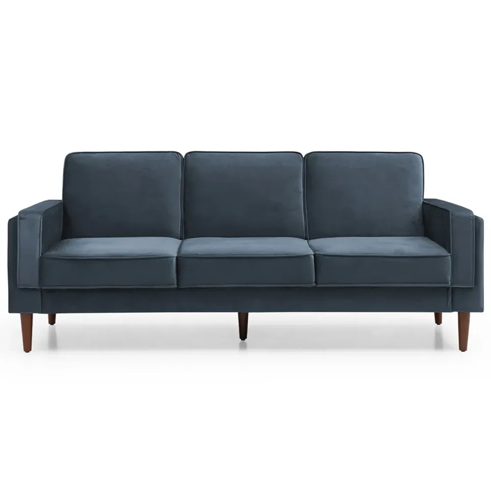 Asher 3-Seater Sofa Bed with Click-Clack - Blue, Velvet