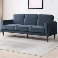 Asher 3-Seater Sofa Bed with Click-Clack - Blue, Velvet