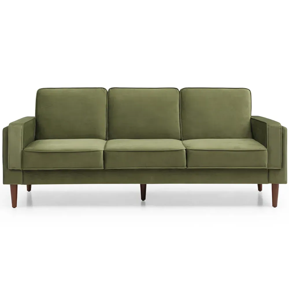Asher 3-Seater Sofa Bed with Click-Clack - Green, Velvet