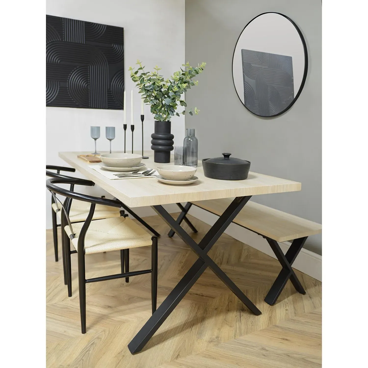 Ashford 2 Seater Dining Bench - Natural Oak