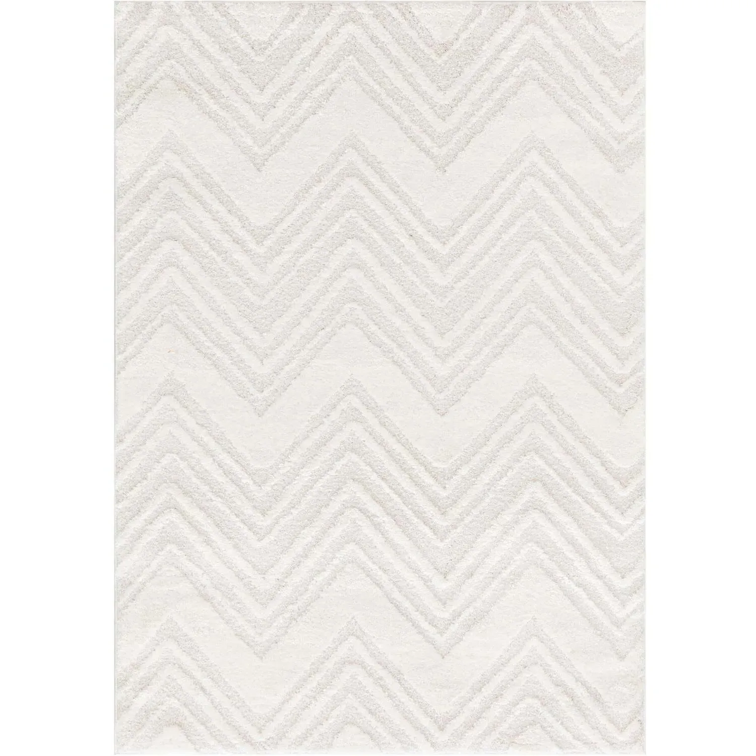 Ashton 160cm Zigzag Rug - White