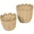 Aspen Set of 2 Scalloped Woven Planters - Brown