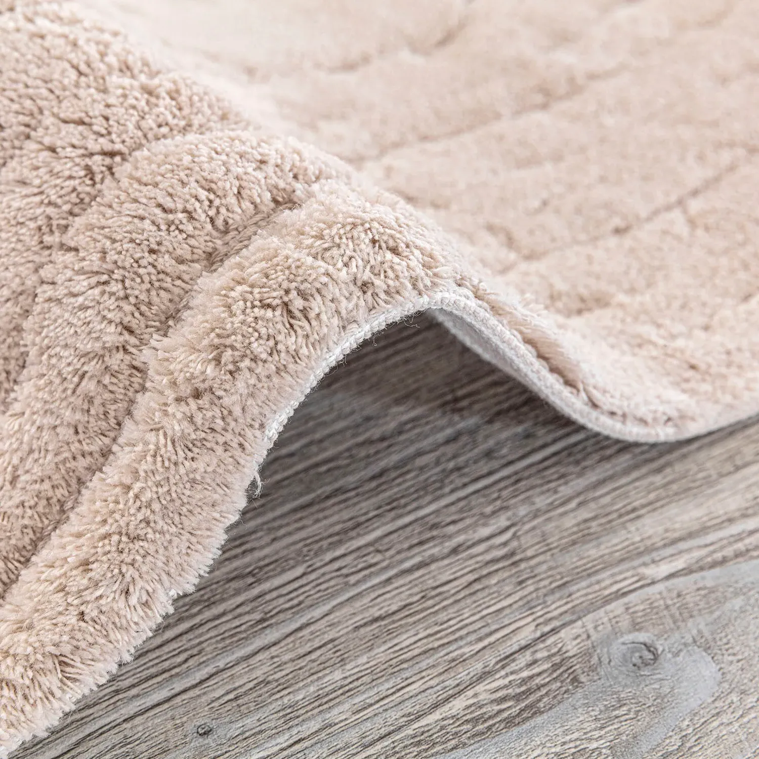 Aspen Wood Bath Mat - Beige, Cotton