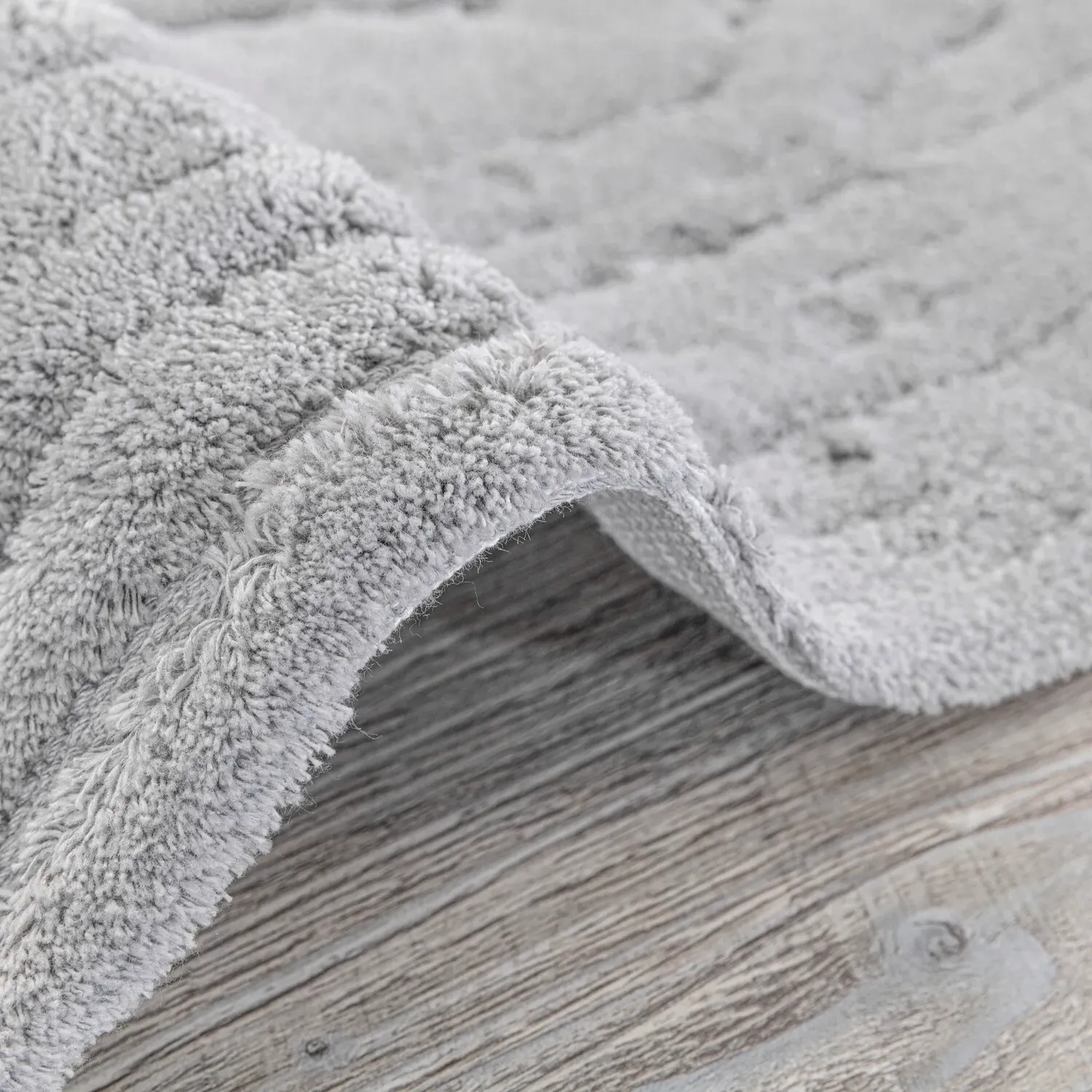 Aspen Wood Bath Mat - Light Grey, Cotton