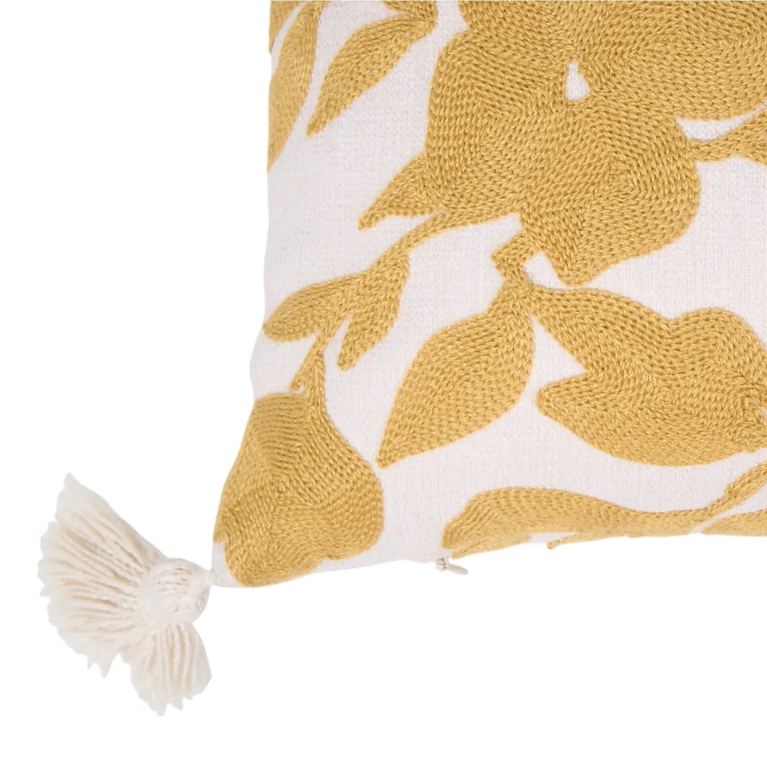 Astbury Floral Cushion - White and Mustard