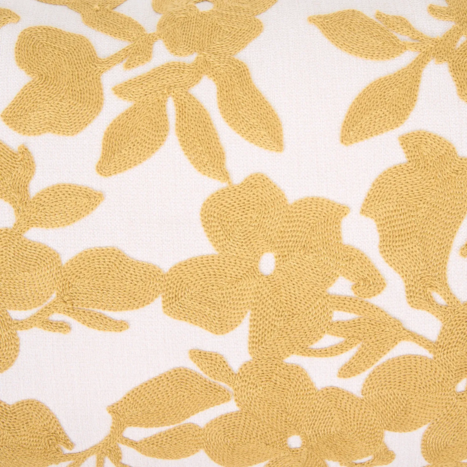 Astbury Floral Cushion - White and Mustard
