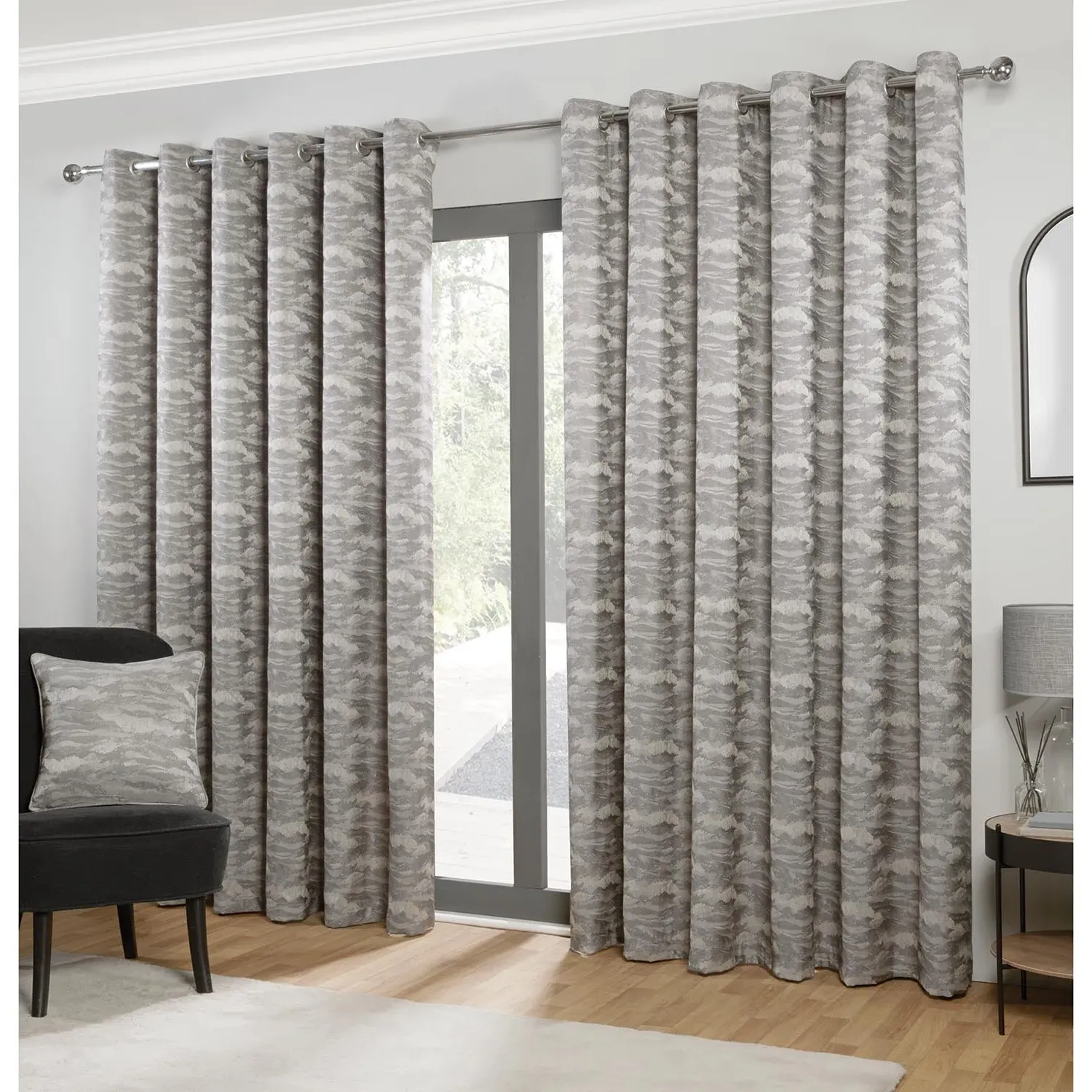 Astoria Eyelet Curtains - Grey