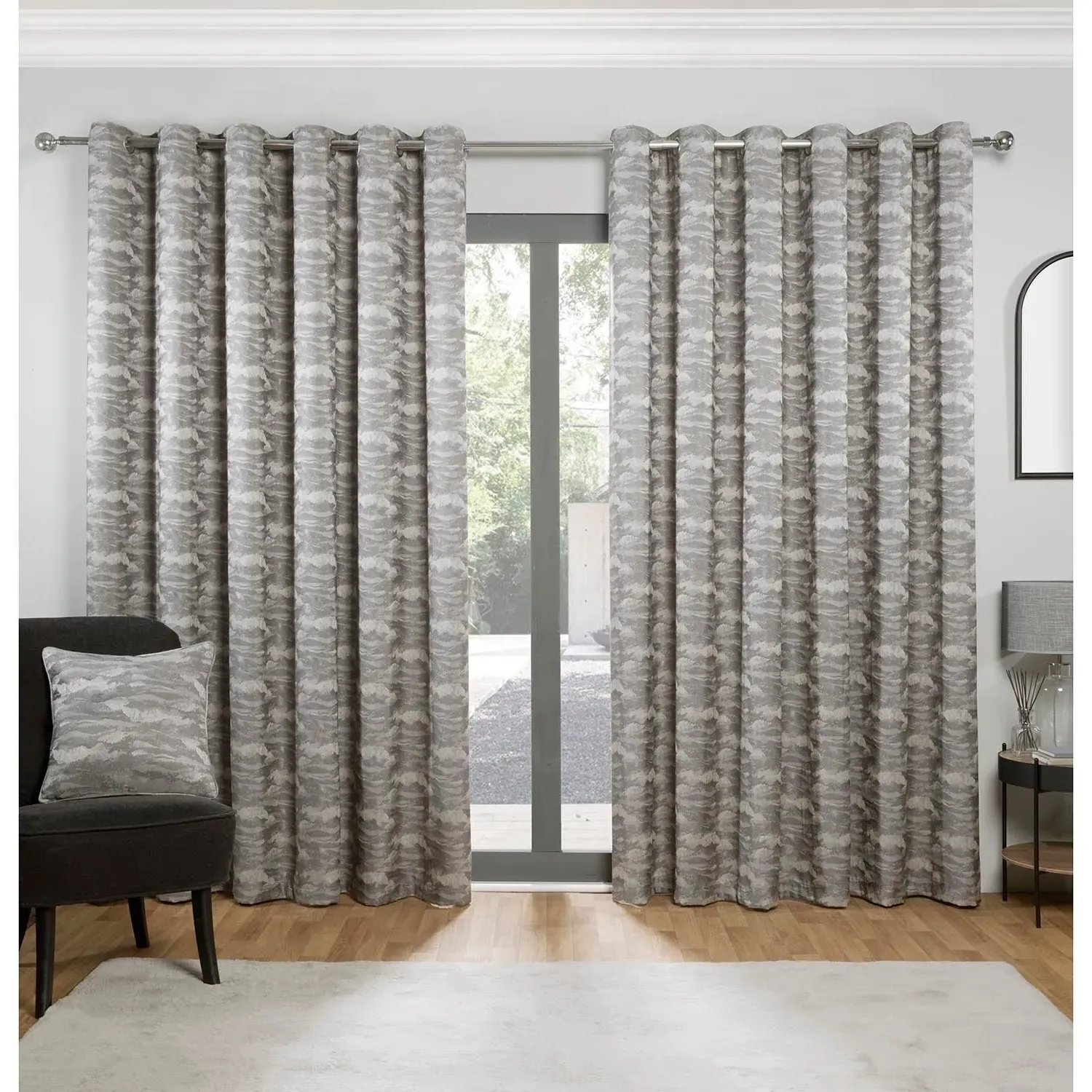 Astoria Eyelet Curtains - Grey image