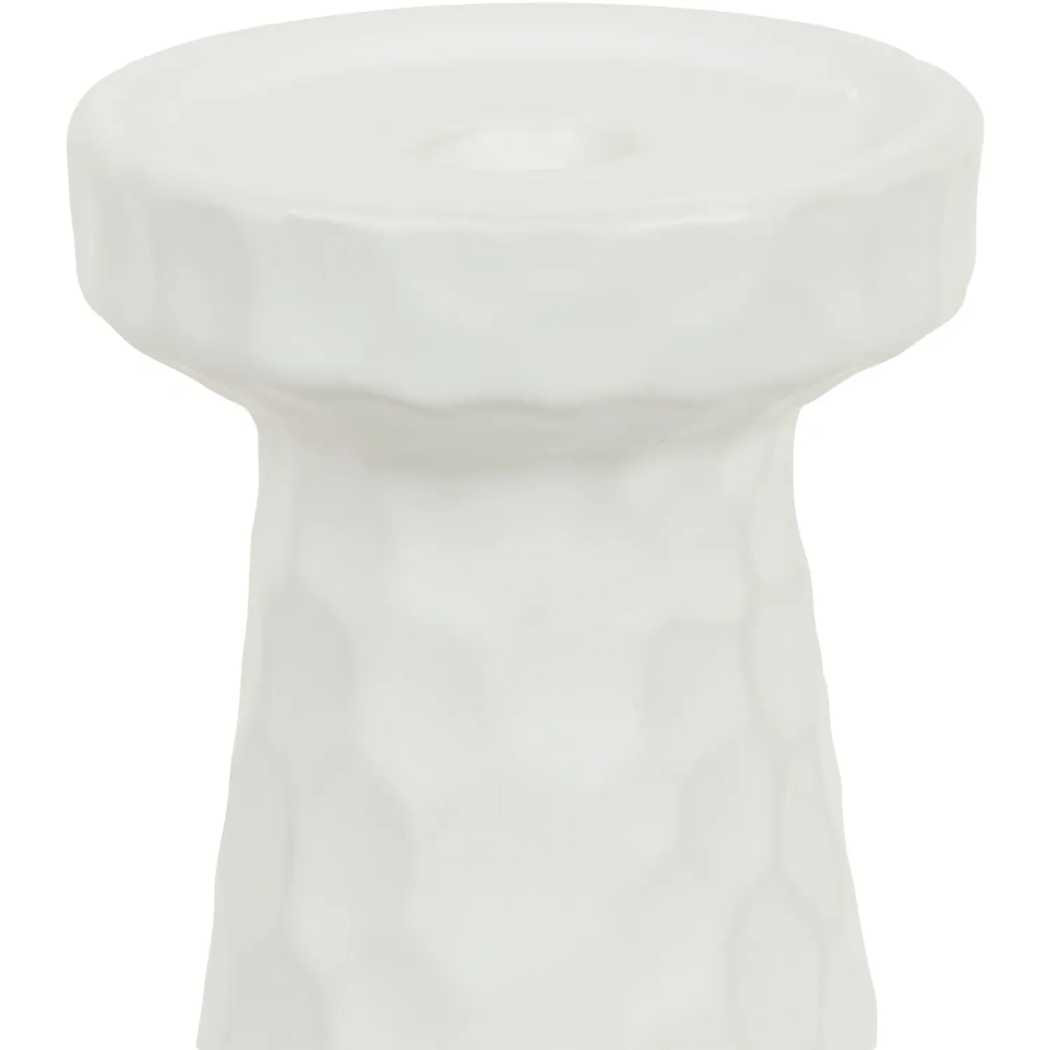 Astrid Hammered Dual Candle Holder - White