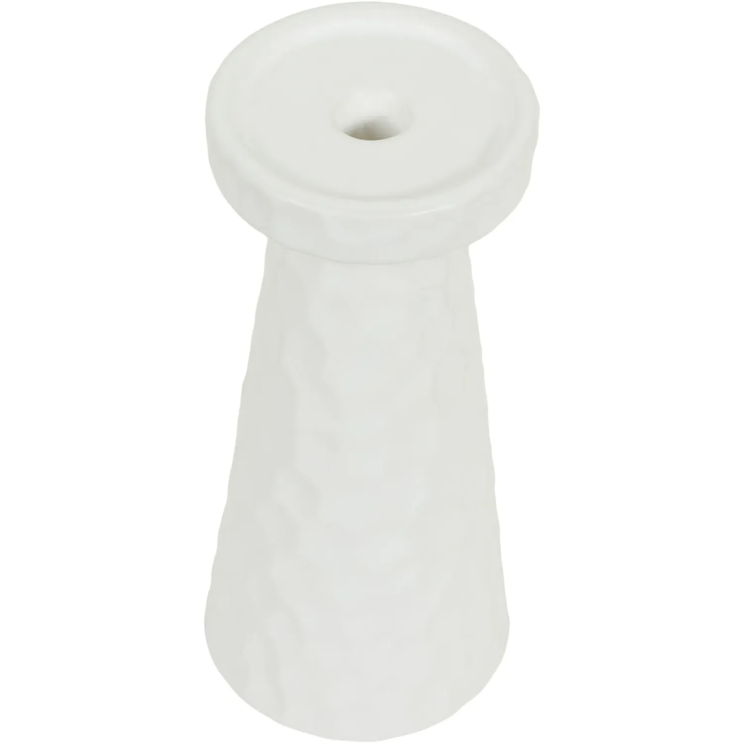Astrid Hammered Dual Candle Holder - White