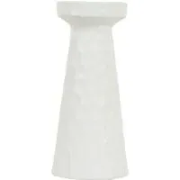 Astrid Hammered Dual Candle Holder - White