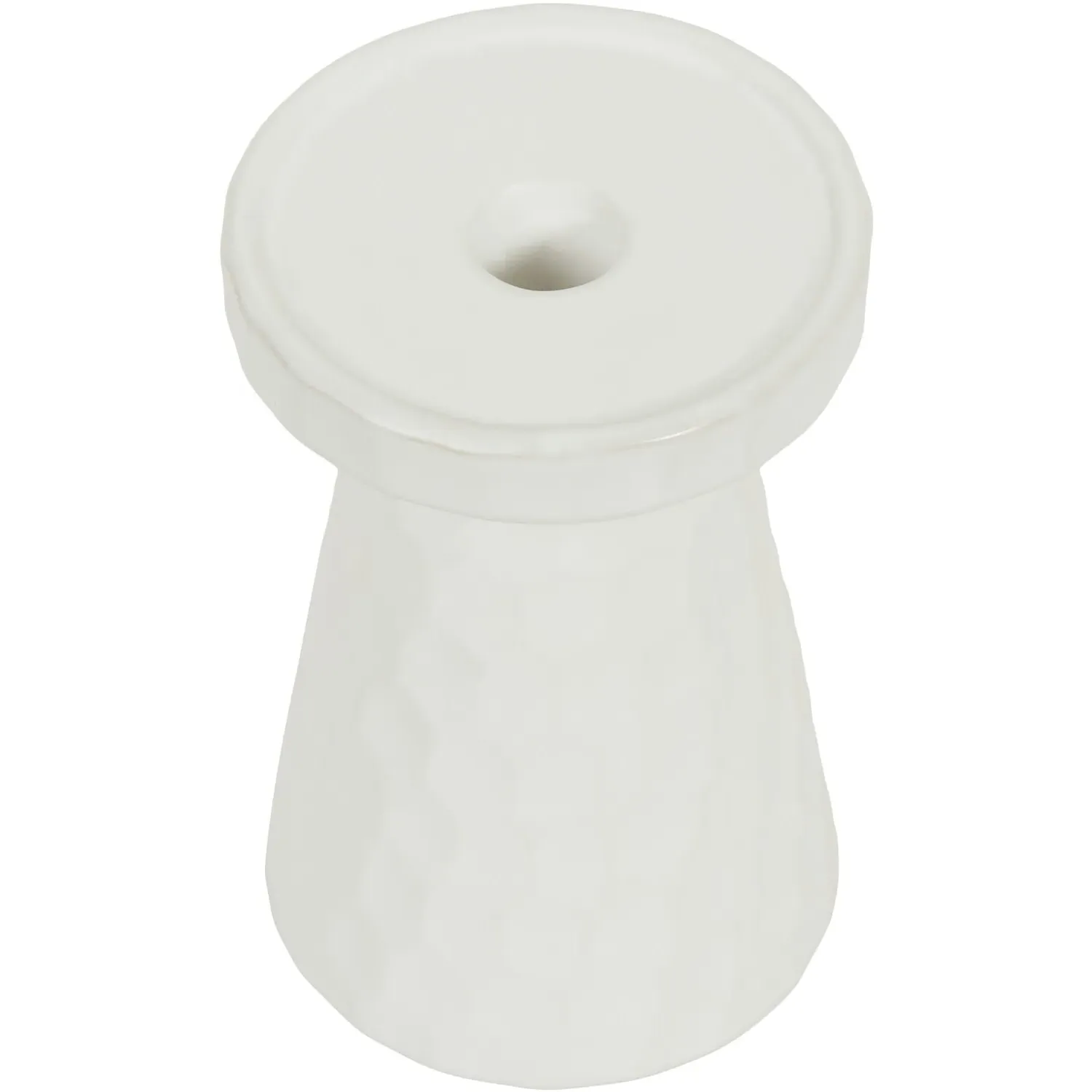 Astrid Hammered Dual Candle Holder - White