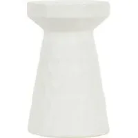 Astrid Hammered Dual Candle Holder - White