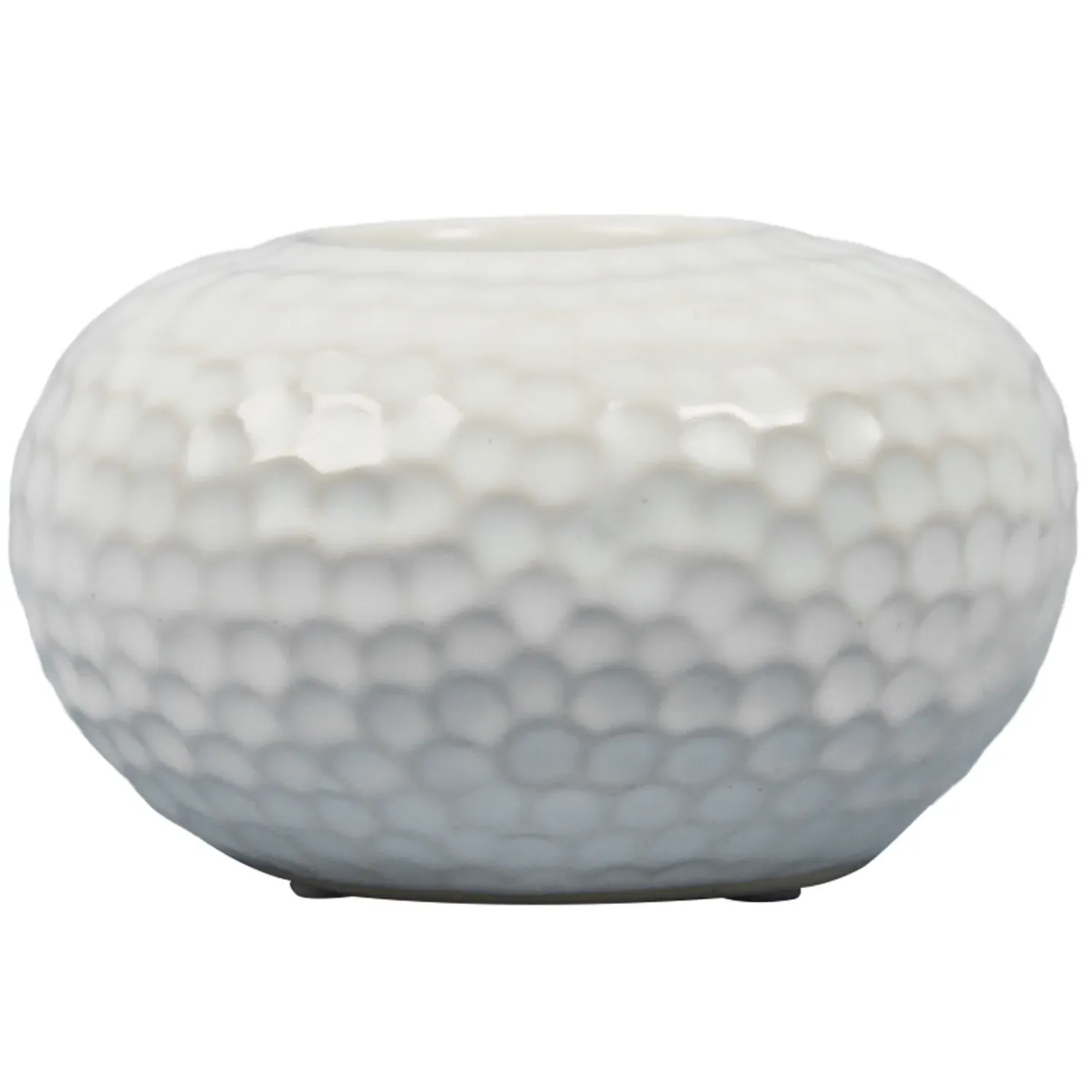 Astrid Hammered Tealight Holder - White